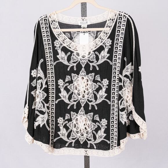 Molly Bracken Tops - Molly Bracken Womens SZ MEDIUM Boho Blouse Lace Crochet Festival Feminine Floral